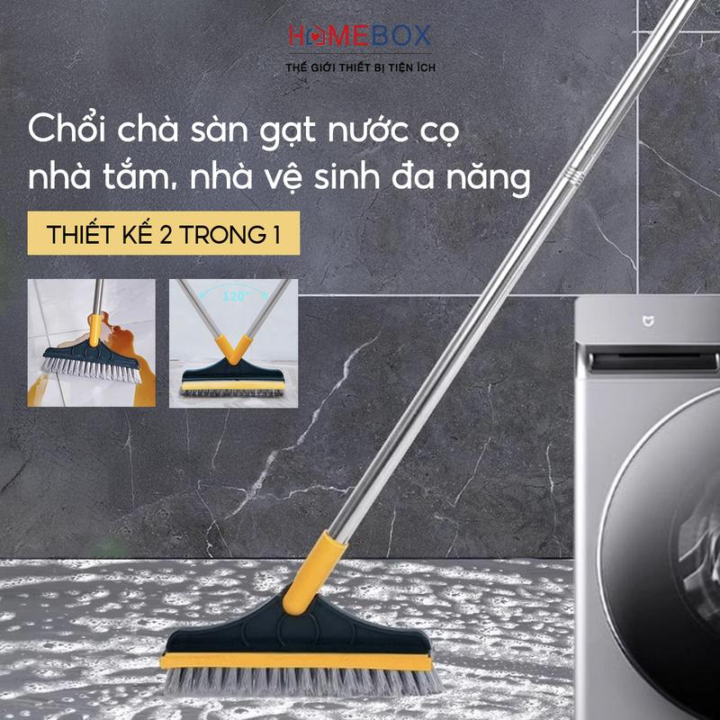 Cây Chà Sàn Nhà Tắm Đa Năng 2 Trong 1 Chổi Cọ Sàn Gạt Nước Phòng Tắm Nhà Vệ Sinh Lau Kính Tiện Dụng Làm Sạch