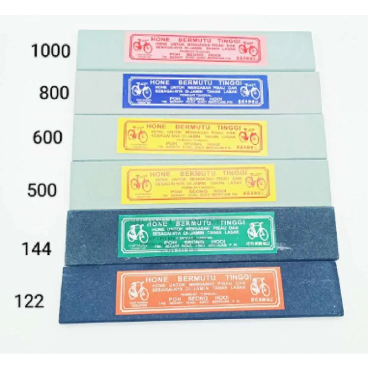 หินลับมีด กรีดยาง ตราจักรยาน ของแท้ 100% เบอร์ 122 /144/ 500/ 600/ 800/ 1000 เนื้อหินละเอียดอย่างดี หลากหลายทางเลือก หินลับ  มีด แบบ