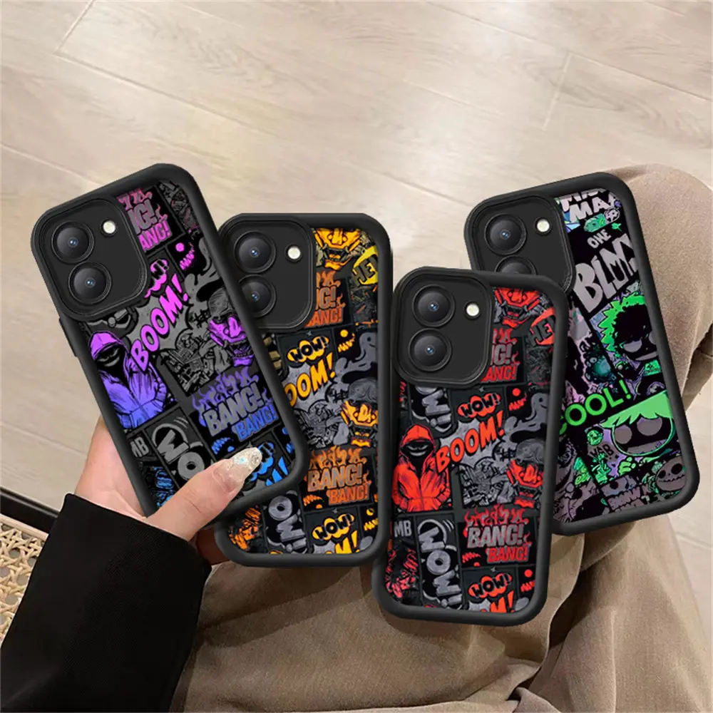 Casing hp Vivo Y28 Y18 Y03 Y17s Y27 Y36 Y22 Y33S Y16 Y35 Y11 Y12 Y20 Y15s Y02A Y33s Y15A Y91C Y21S Y02T Y02s Y17 Y30i Y53S Y50 Trendy Comic Graffiti Case