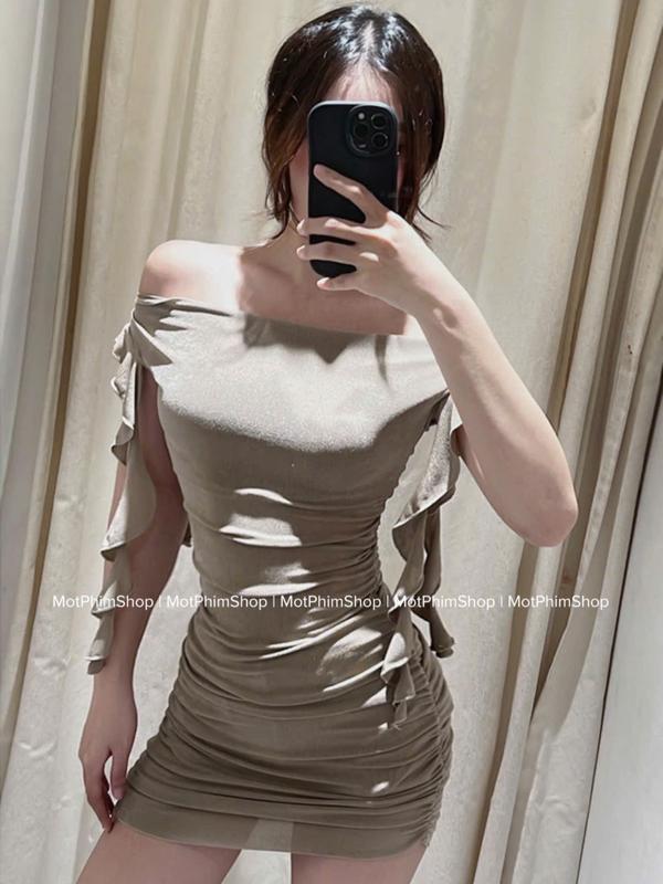 Váy Body Nữ Nhúng Sườn Dự Tiệc Hack Dáng, Váy Ôm Spani Dress 1