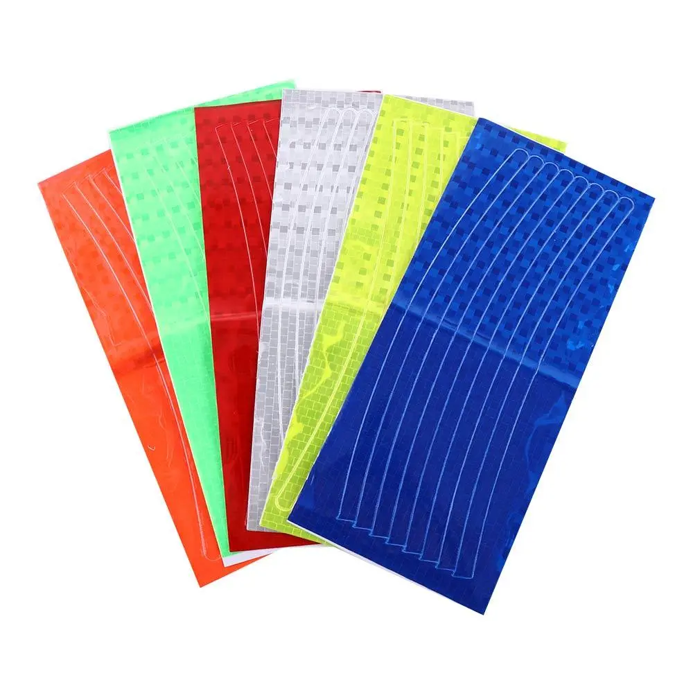 Reflective Reflector Sticker Bike Wheel Sticker Cycling Bicycle Sticker Reflector Tape Fluorescent Reflective Strip