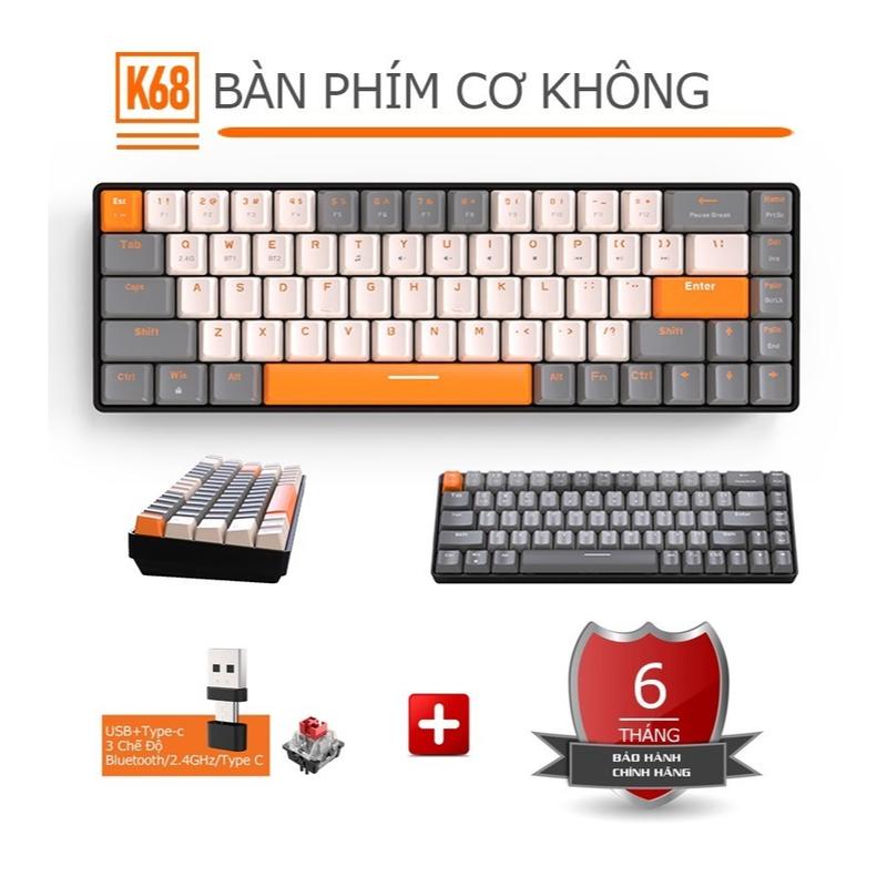 Mới 100% Giảm 30% 100c Bàn Phím Cơ ZIYOU K68 - Bàn Phím Kết Nối Không Dây 2 Chế Độ - Hotswap - 68 Phím Red Switch