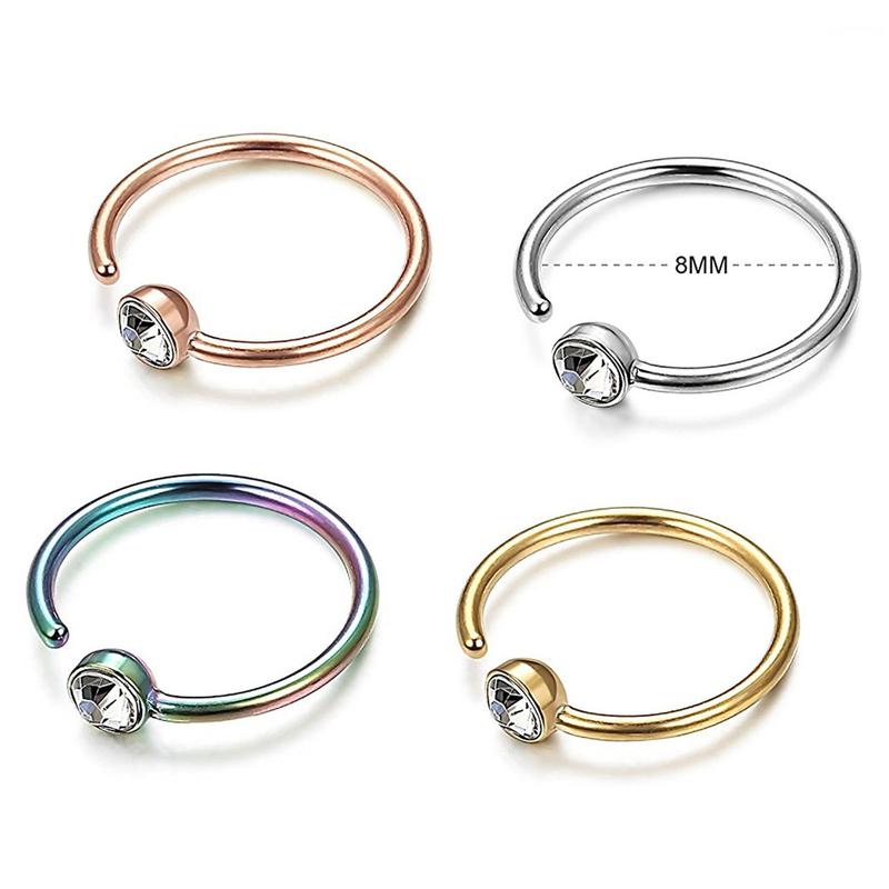 [MYY] Nose Ring Stylish Skin-friendly Multi Colors Non Piercing Nose Hoop for Party 3