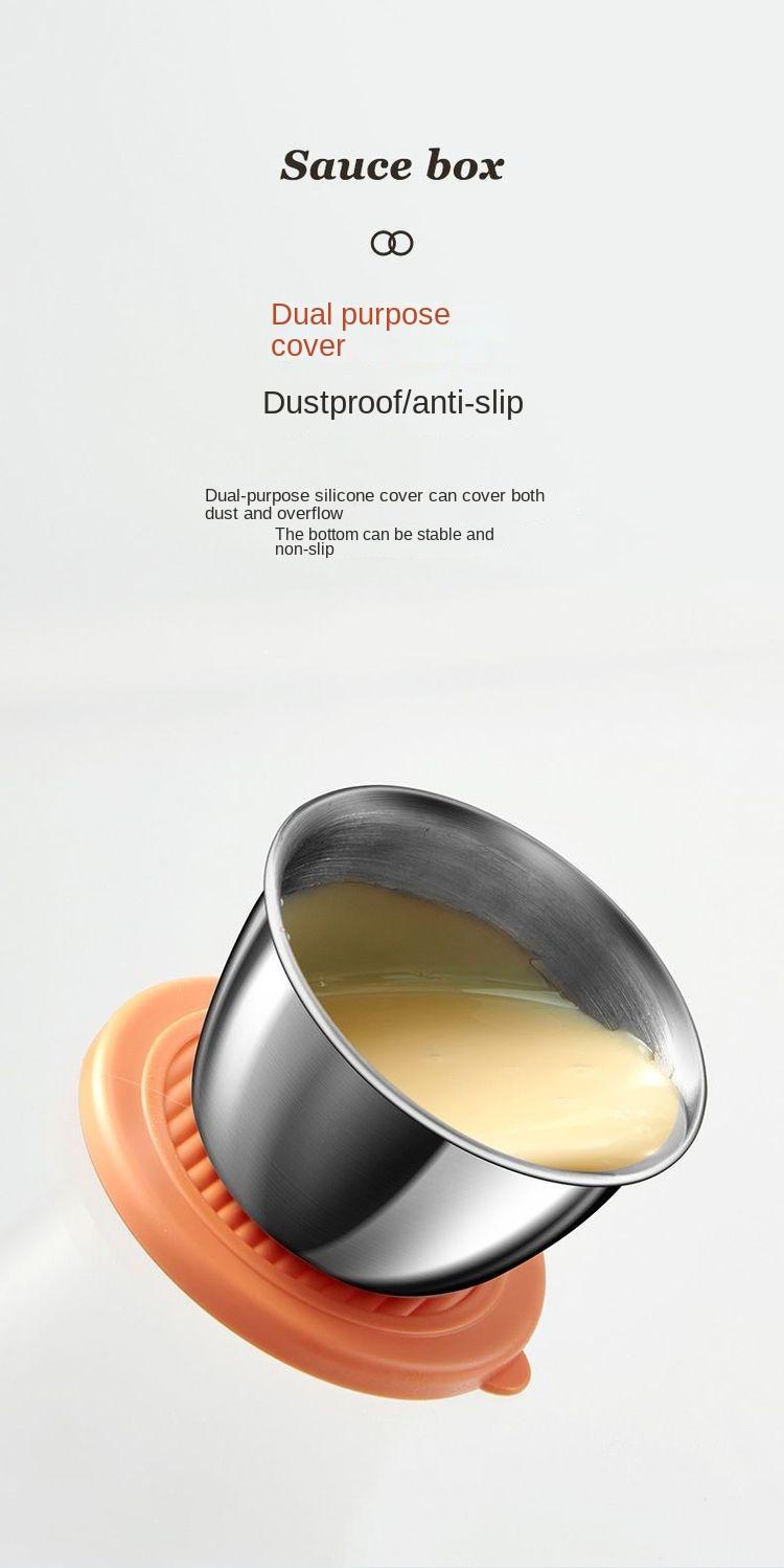 Product Introduction of Stainless steel 304 mini sauce cup with lid, household tomato sauce salad small box, portable outdoor seasoning dipping dish 7