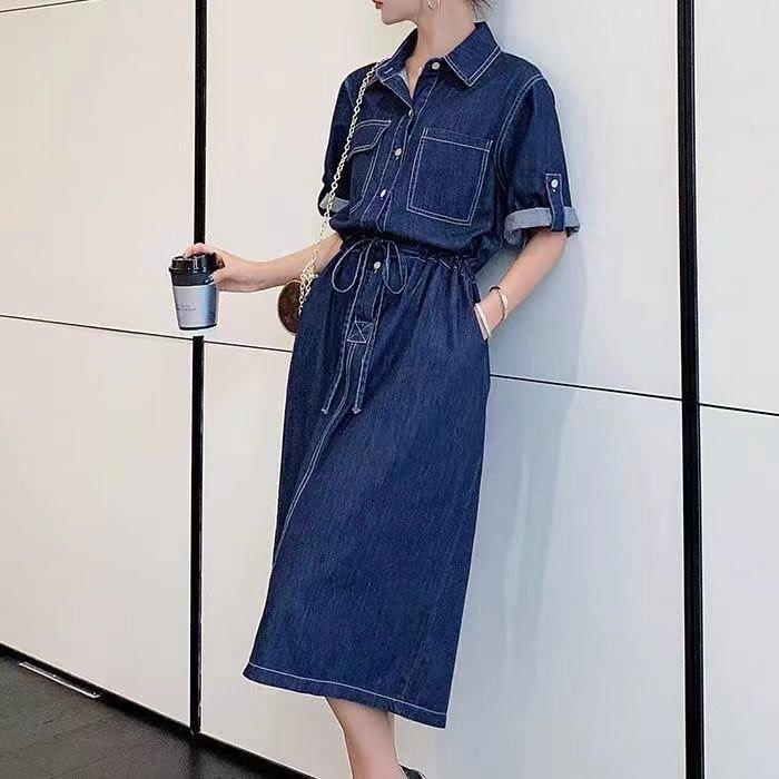 Product Introduction of ĐẦM JEAN Denim XÒE CỔ SƠ MI EO RÚT - ND520 6