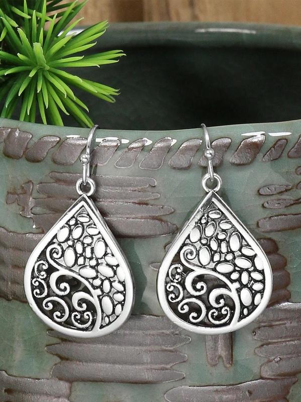 Trendy All-match Vintage Style Design Drop Earrings, Boho Style Dangle Earrings (16 Pairs), Retro Style Earrings for Women, Fashion Jewelry for Party, Daily Clothing Decor 6