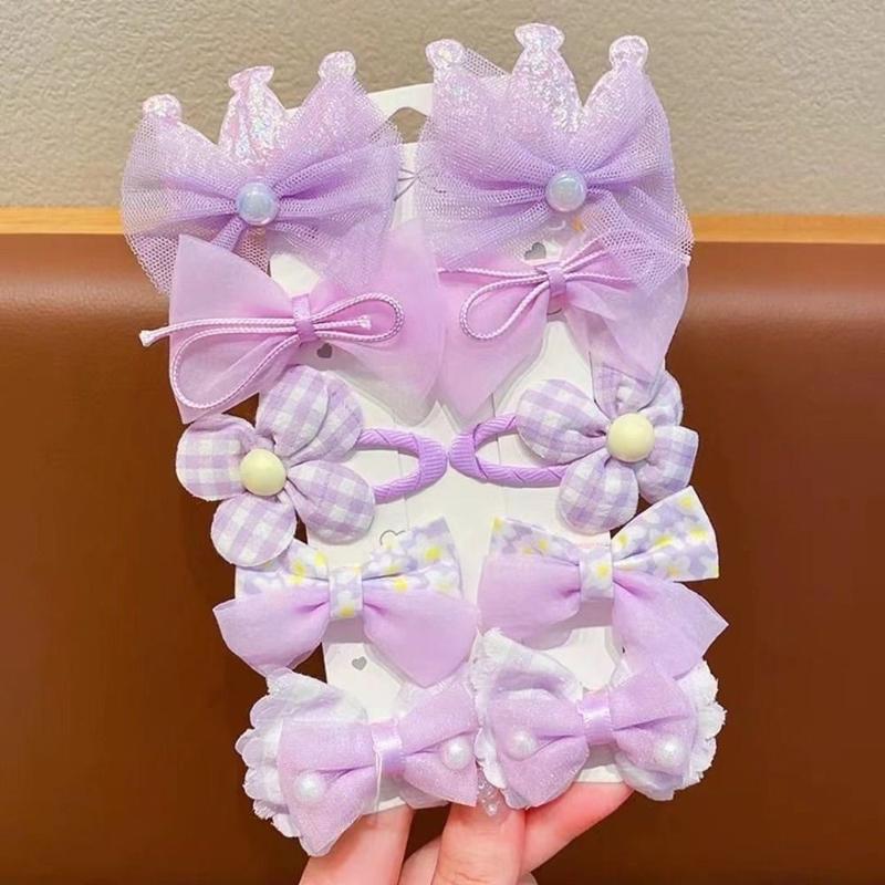 Product Introduction of faninfan 10pcs/set Fashion Cute Hair Clip Lace Bow Sweet Hair Accessories Hairpin for Girls 10