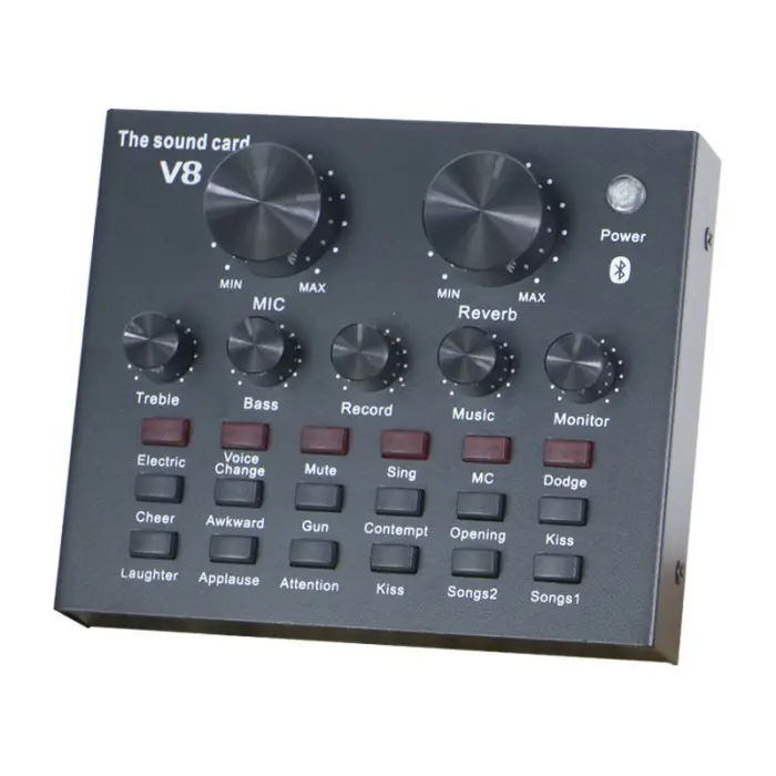 Sound Card Mixer V8 With Bluetooth Audio Live Broadcast Karaoke