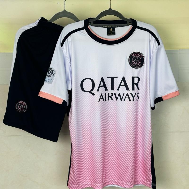 Quần áo bóng đá Thun Lạnh CLB PSG Trắng Hồng 25/26 Top