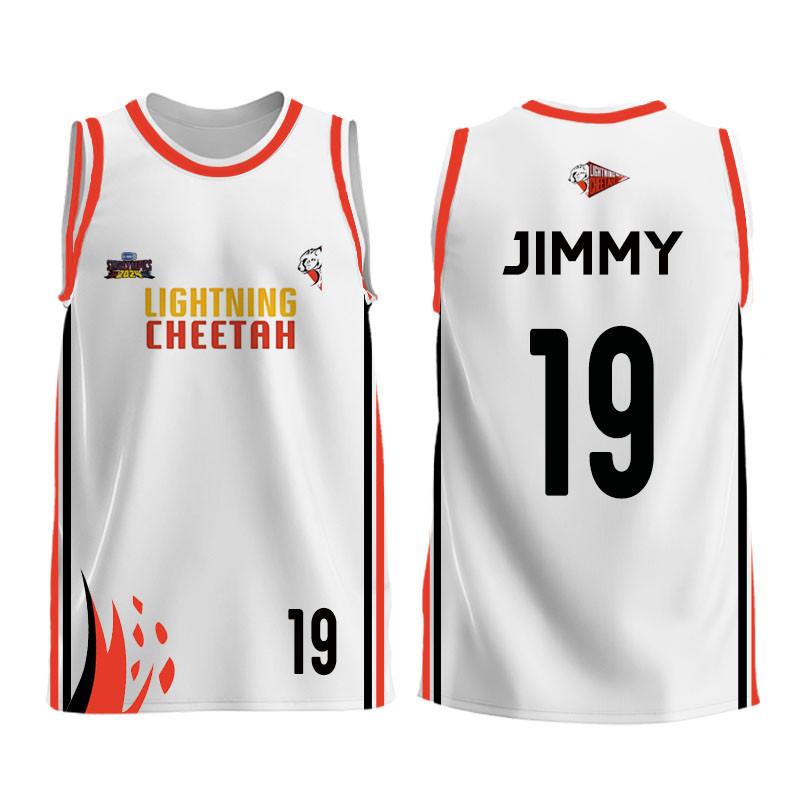 Áo Thi Đấu Cheetah Lightning, Áo Thi Đấu Vest Trắng, Áo Thi Đấu Cổ Tròn, Thời Trang Thường Ngày Thoải Mái Và Dễ Phối Đồ Áo Thoáng Khí, Thích Hợp Cho Gmmtv STARLYMPICS, Áo Thi Đấu Trò Chơi Bóng Rổ, Hàng Có Sẵn 1