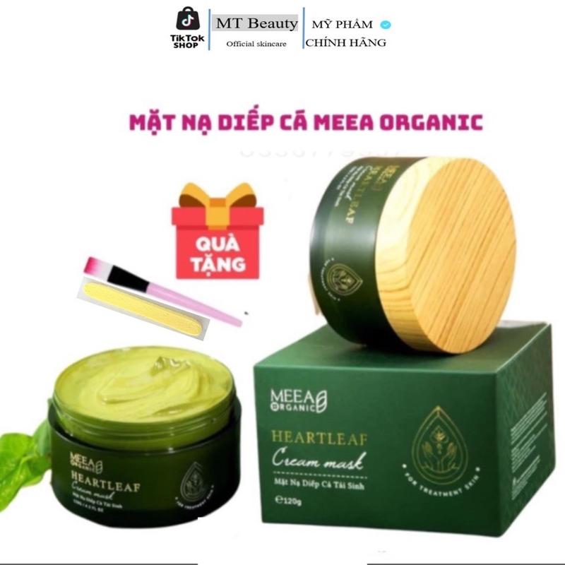 MẶT NẠ DIẾP CÁ MEEA CHÍNH HÃNG [Heartleaf Cream mask]- Hỗ trợ giảm mụn mờ thâm 120g - Tặng cọ mặt nạ & bông nở rửa mặt bọt biển Skincare Làm Đẹp Da Cosmetics Kem Face Cafe mask rửa