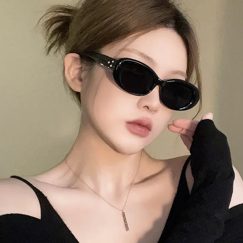 Kính mát du lịch gọng bầu dục chống tia UV phong cách thời trang Trung Hàn k93