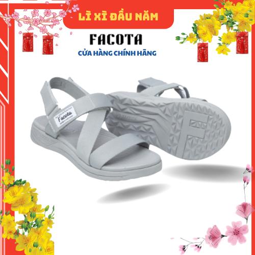 [FREESHIP] Giày sandal, dép quai hậu, dép xăng đan nam nữ FACOTA màu XÁM BẠC NN đi học Đế Bằng DéP
