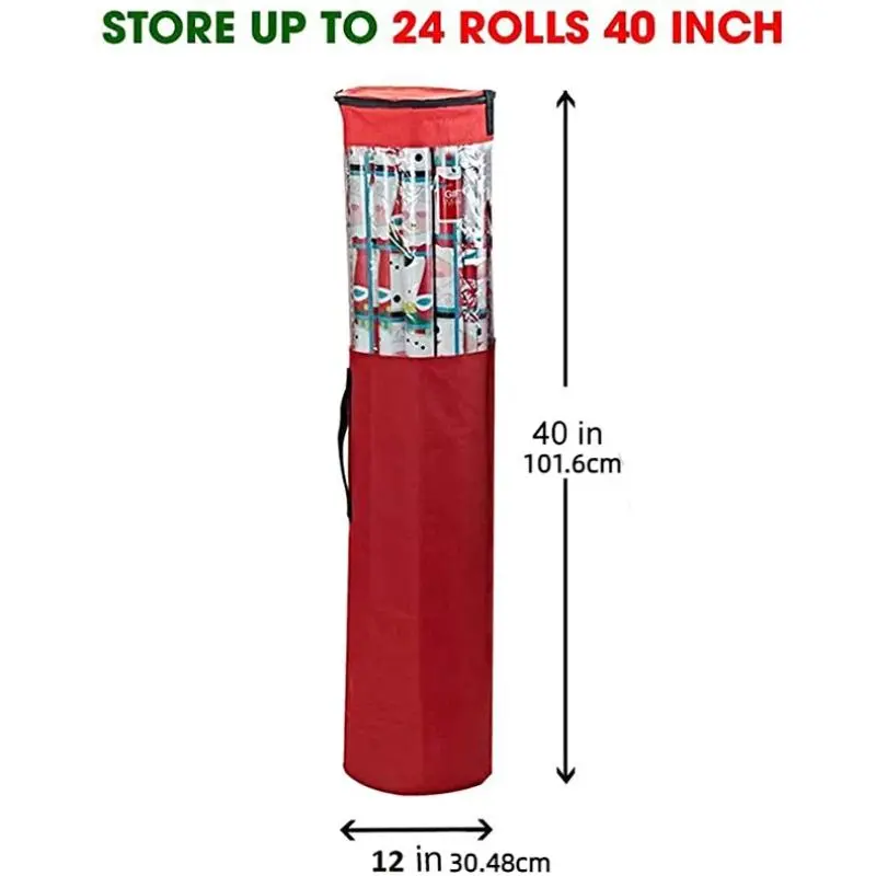 Christmas Wrapping Paper Gift Sticker Storage Bag, 1 Count Wrapping Paper Storage Bag with Handle, Storage Bag for Home Dormitory Office Outdoor Camping 1