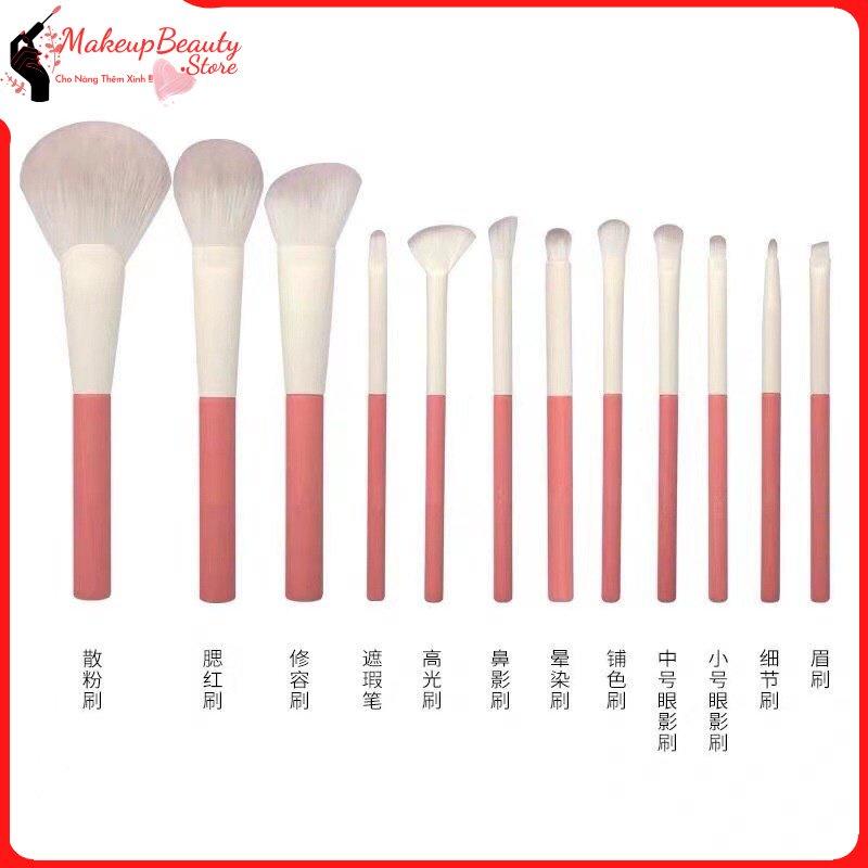 Bộ cọ trang điểm 12 món, cọ trang điểm makeup cá nhân chuyên nghiệp màu hồng A32 MS 846 [ MakeupBeauty_Store ] 2