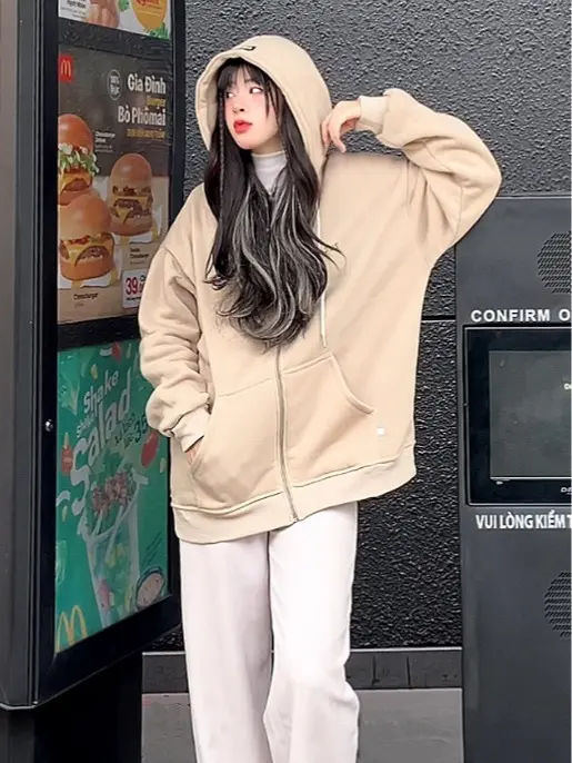 Áo Hoodie Zip Basic Tag cao su Amadus Local Brand Nam Nữ AD08 3