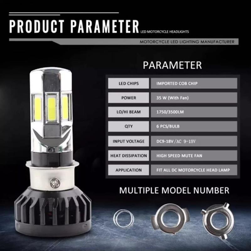 แนะนำ        ไฟหน้ามอเตอร์ไซค์LED สีขาว 35W 6500K 4400lm ไฟหน้า LED ไฟส่องสว่าง หลอดไฟหน้า รุ่น 6 ชิพ มีไฟสูง-ต่ำ มอไซ ไฟหน้ารถม 7