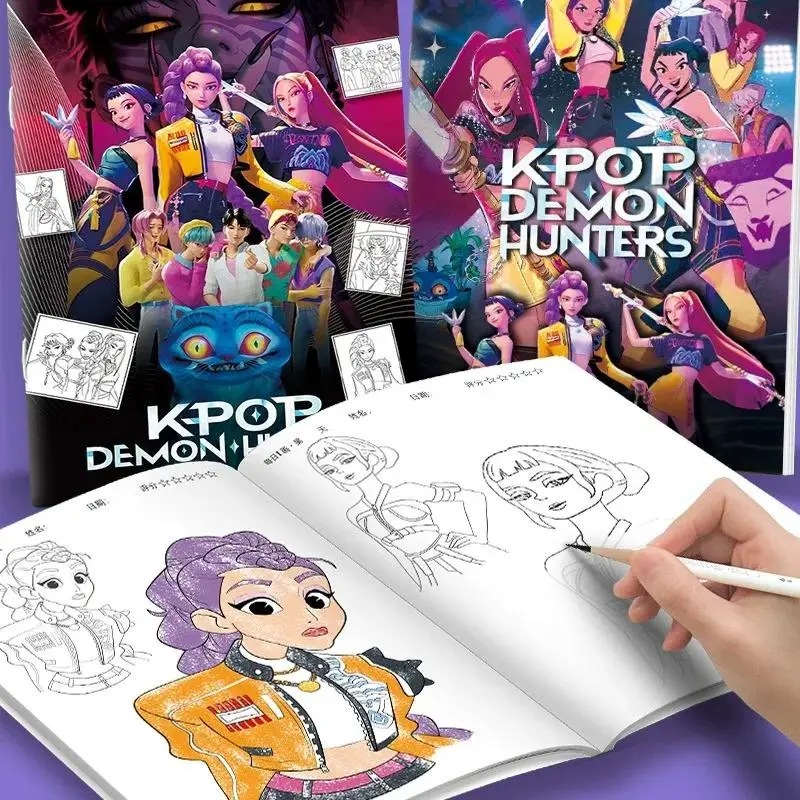 Huntrix Figure Kpop Demon Hunters Drawing Book Drawing Toys Coloring ...