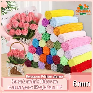 GEMBIRA TOYS Kawat Bulu Macaron Mix Warna 30cm 100 Pcs - Material Kraf DIY Mainan Anak Premium