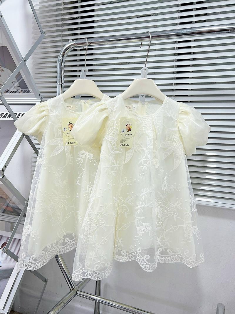 Product Introduction of [Zâu] Váy ren hoa trắng công chúa váy 2 lớp thêu ren- V06 3