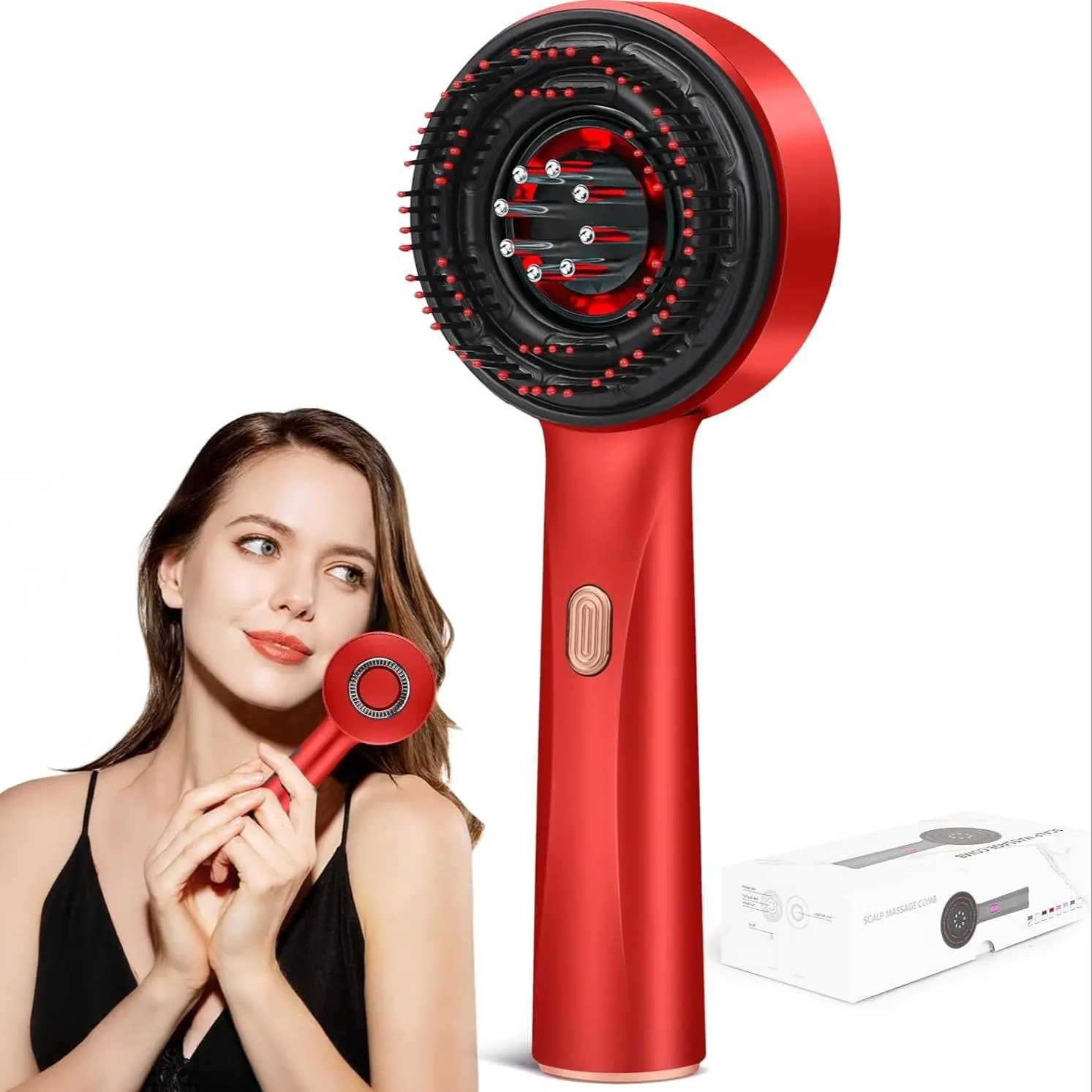 Hair Scalp Massager, 1 Box Electric Hair Scalp Massage Comb with LED Light, Hair & Scalp Massage Tool for Women & Men
