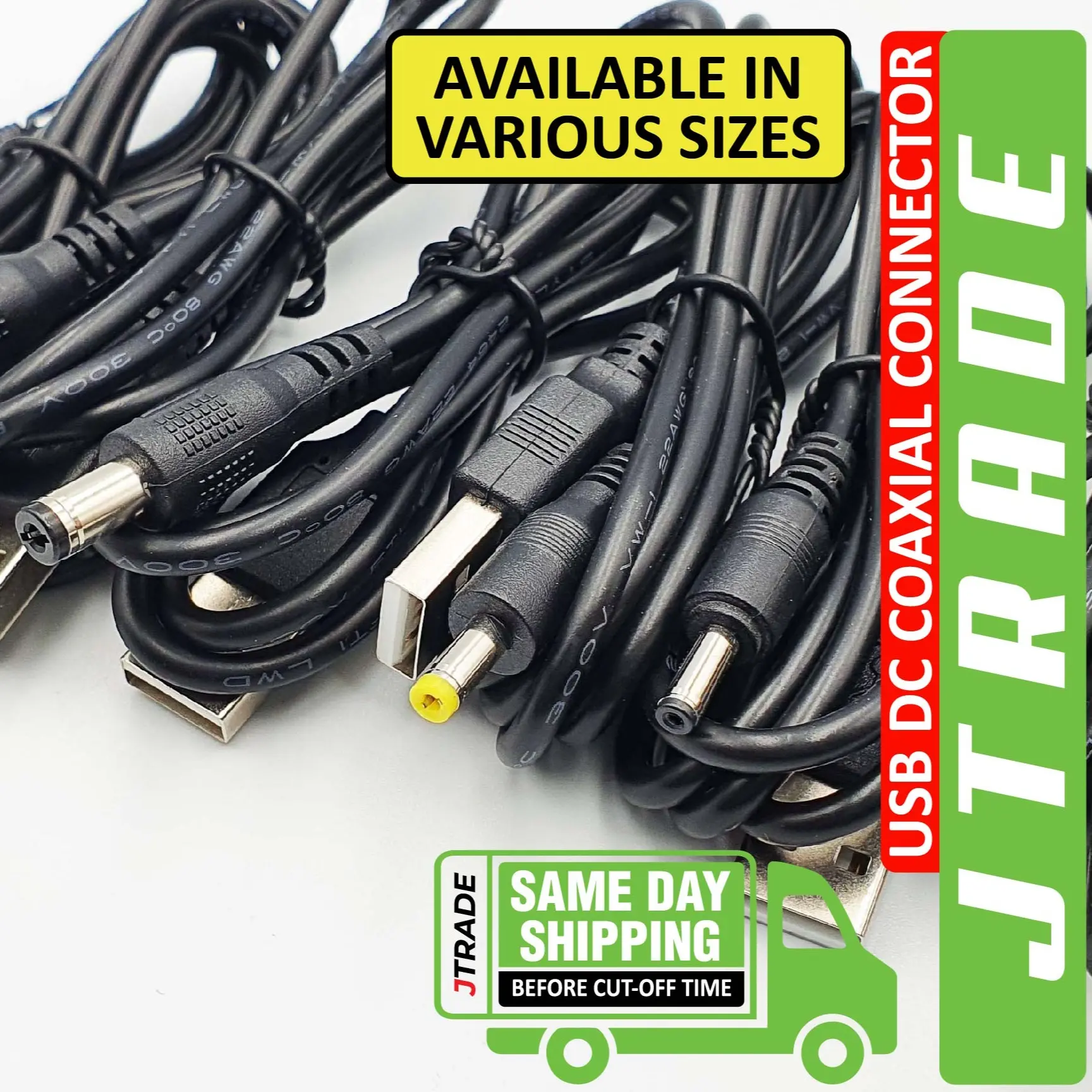 USB to DC Connector Barrel Jack Power Cable Connector 1 Meter Length JTRADE
