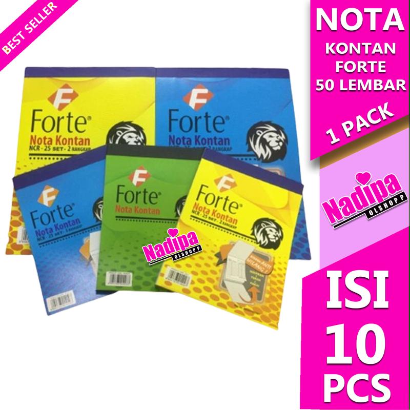 NOTA KONTAN KECIL 50 LEMBAR 1ply/2ply FORTE, 1 PAK ISI 10 PCS NADIPA OLSHOPP 4