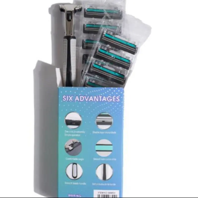 Manual Razor Blade Set, 18pcs Replaceable Razor Blade Heads & 1 Count Razor Handle, Professional Shaving Tool for Men 7