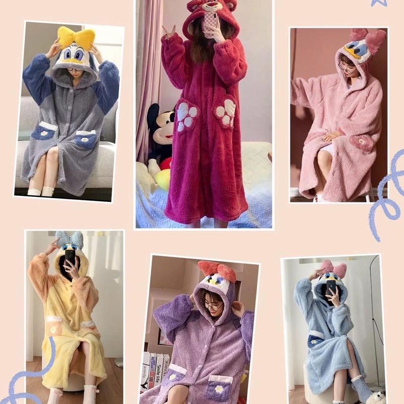 Qc Áo choàng/ Váy ngủ lông cừu nhiều mã ( thỏ xanh ,gấu dâu, vịt) Mùa đông An nhiên shop Nữ  Women