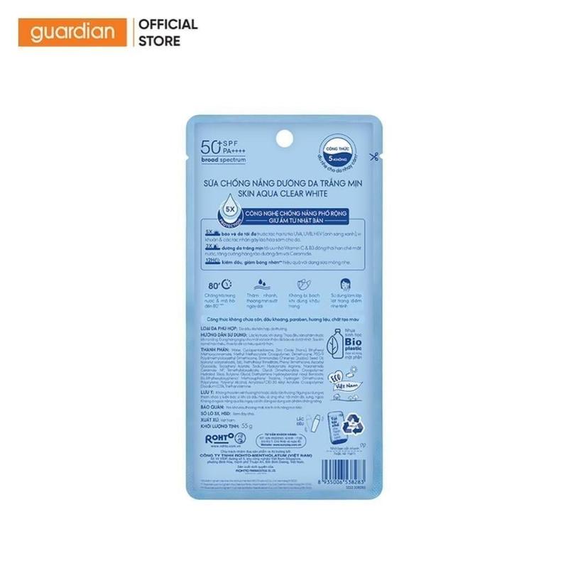 Combo 2 Sữa Chống Nắng Hỗ Trợ Dưỡng Da Trắng Mịn Sunplay Skin Aqua Clear White Spf50+ Pa++++ 55Gr x 2 3