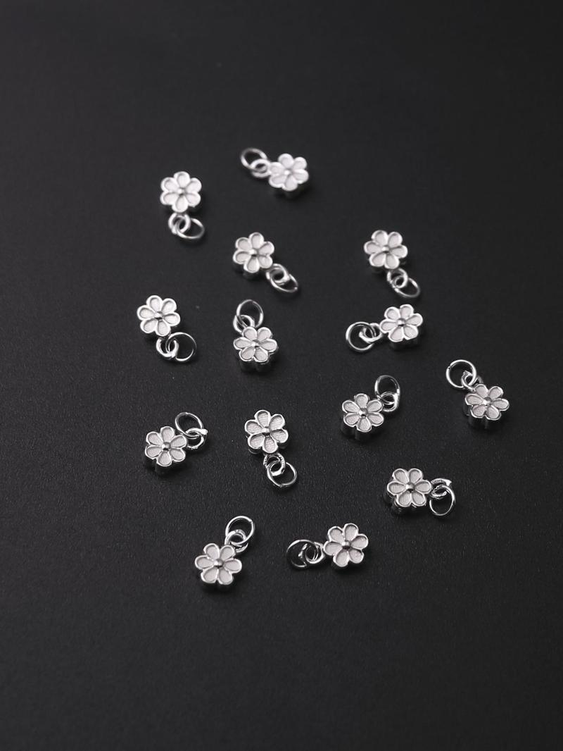 Product Introduction of S925 Sterling Silver Flower Design Pendant Charms, Fashionable DIY Jewelry Accessories for Bracelet & Necklace, Trendy All-match & Exquisite DIY Jewelry for Birthday Gift 3