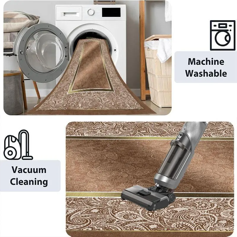 Floral Pattern Area Rug, 1 Count Non-slip Soft Floor Mat, Machine Washable Decorative Carpet for Home Living Room Bedroom Kitchen Study Room 6