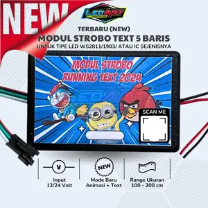 Modul strobo 5 baris minion doraemon angrybird rgb Car Lampu Truk
