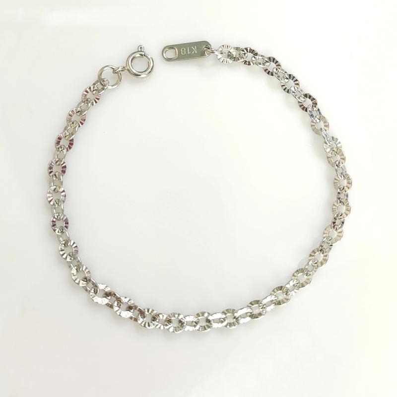  Lắc tay mắt xích tròn titan không đen gỉ không gây dị ứng màu trắng vàng mặt xích họa tiết lấp lánh hjhjshoptrangsuc 