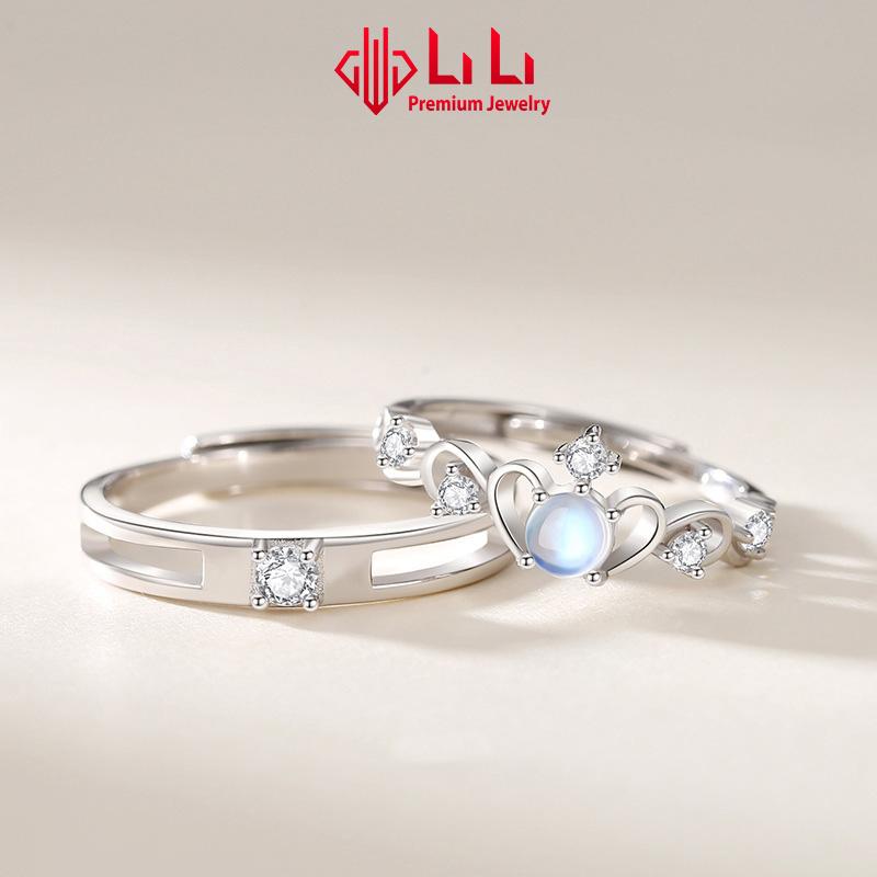  Nhẫn bạc cặp đôi LiLi S925 đính đá CZ cao cấp tình yêu Felicity LILI_758783 