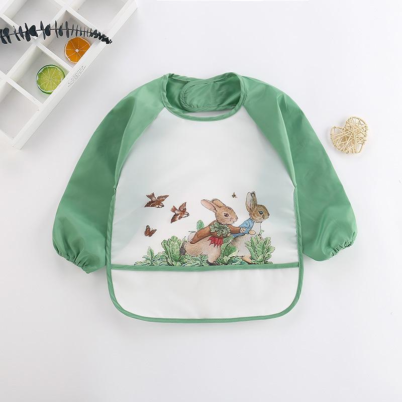 Product Introduction of Cute Baby Bibs Toddler Baberos Bavoir Waterproof Long Sleeve Apron Cartoon Animals Children Feeding Smock Bib Baby Stuff 0-3Y 6