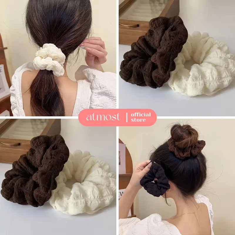 Dây Buộc Tóc Scrunchies Atmost Họa Tiết Caro Cao Cấp Phong Cách Hàn Quốc Phụ Kiện Tóc Nữ - Women, Hoa Chun 2