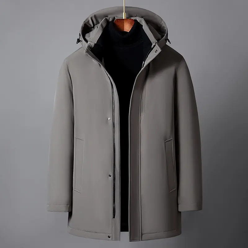 Jaket Musim Dingin Kualitas Tinggi Merek Liner Dilepas Pria Musim Dingin Bebek Putih Bawah Mantel Berkerudung Tebal Hangat parka Katun Panjang Puffer Distro 2