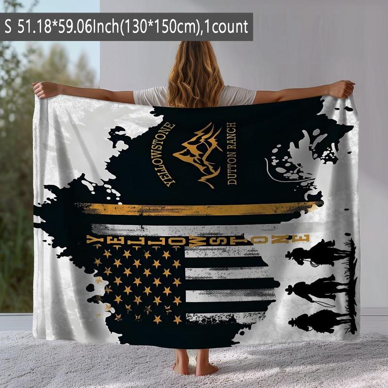 Yellowstone National Park Pattern Blanket, 1 Count Soft Comfortable Throw Blanket, Warm Napping Blanket for Home Office Travel Camping 8