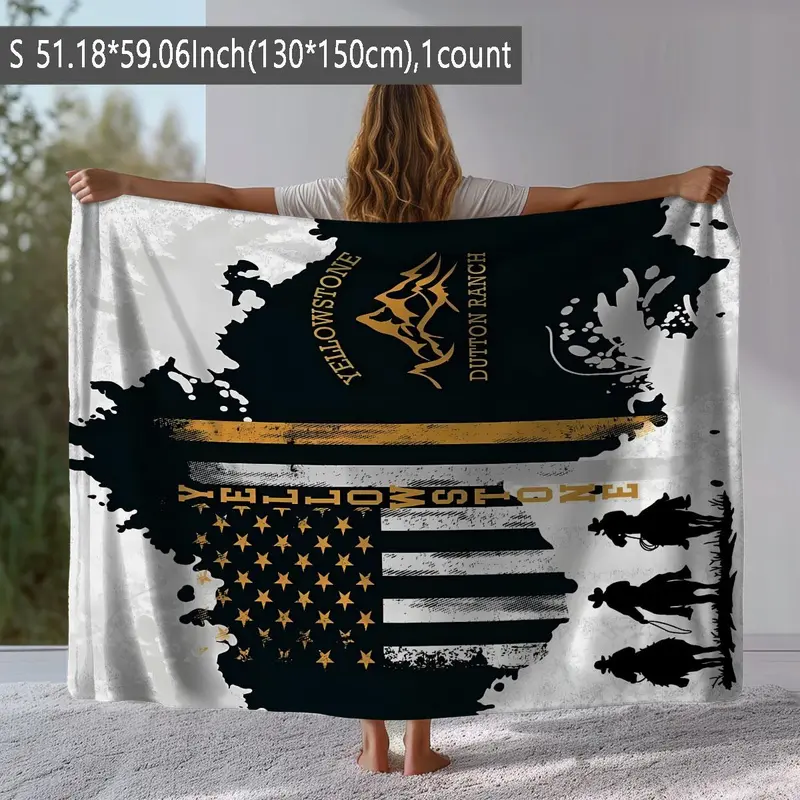 Yellowstone National Park Pattern Blanket, 1 Count Soft Comfortable Throw Blanket, Warm Napping Blanket for Home Office Travel Camping 8