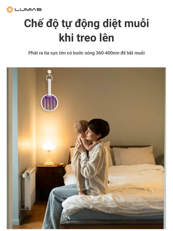 Vợt muỗi có đèn UV Lumias V5 - Lưới bảo vệ 5 lớp vot muoi 8