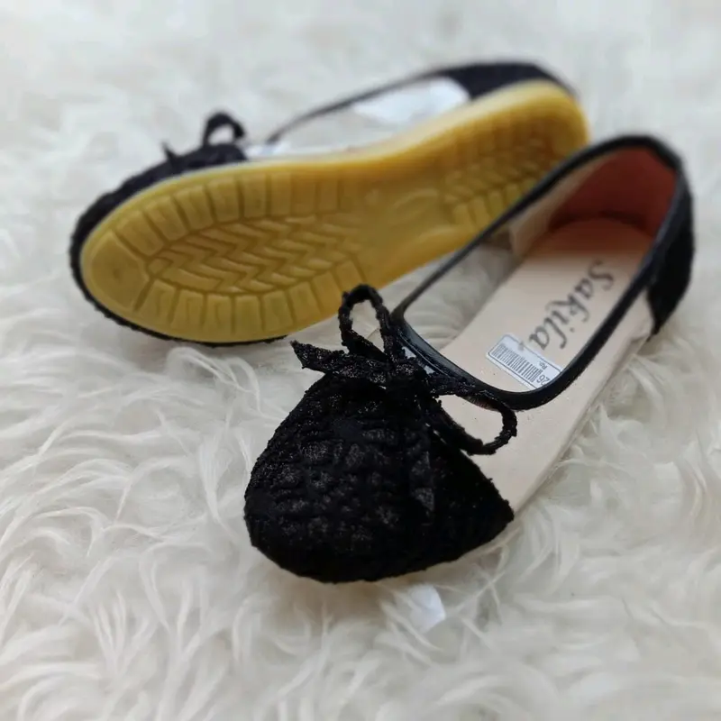 khainuna sepatu flat kaca brukat size 26-30 31-35 anak kaki fashion Tanpa Hak 5