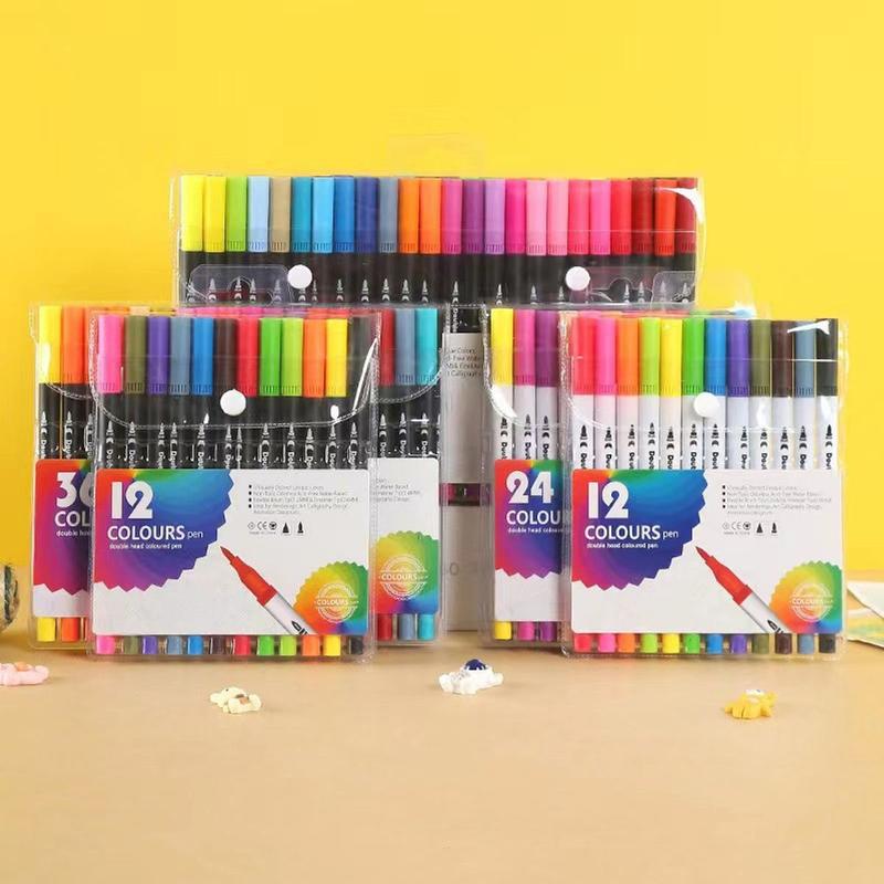 Bút brush viết callᶖgraphy bút cọ dual tip brush pen 2 đầu đa năng trang trí sổ take notes mẫu mới