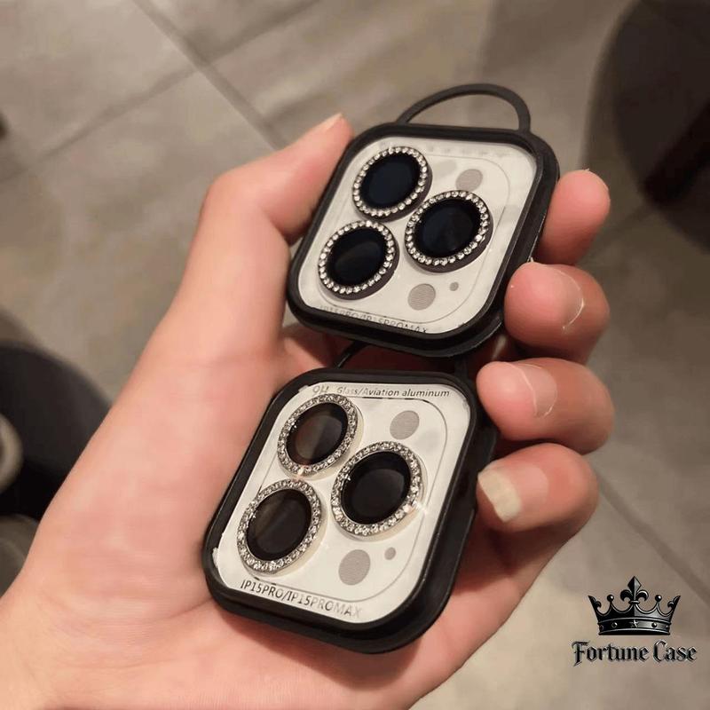 Bảo Vệ Ống Kính Máy Ảnh Kim Loại Lấp Lánh, Thiết Kế Sang Trọng, Tương Thích Với iPhone 18,17 11, 16, 15, 14, Plus 12, 13, Pro Max, Mini Lấp Lánh, HD Trong Suốt, Kính Cường Lực 9H, Vỏ Bảo Vệ Ống Kính Máy Ảnh