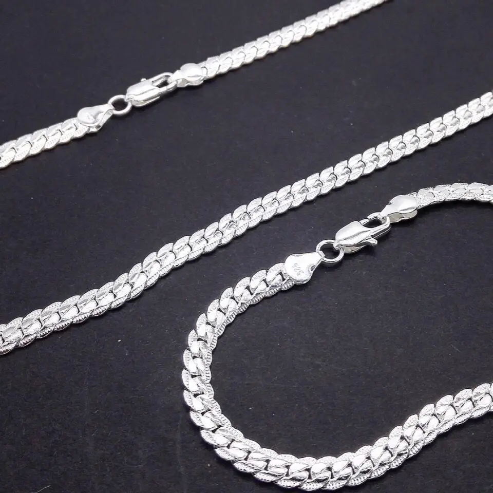 925 Curb Necklace Men's Fashion Trendy Domineering DIY Sterling Silver Special Interest Light Luxury Suit Chains for Boyfriend Birthday Gift