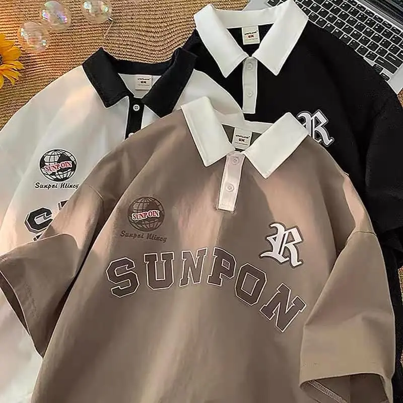 Áo polo nữ nam form rộng tay lỡ chất cotton su SUNPON - CRHSUP Có Cổ 5