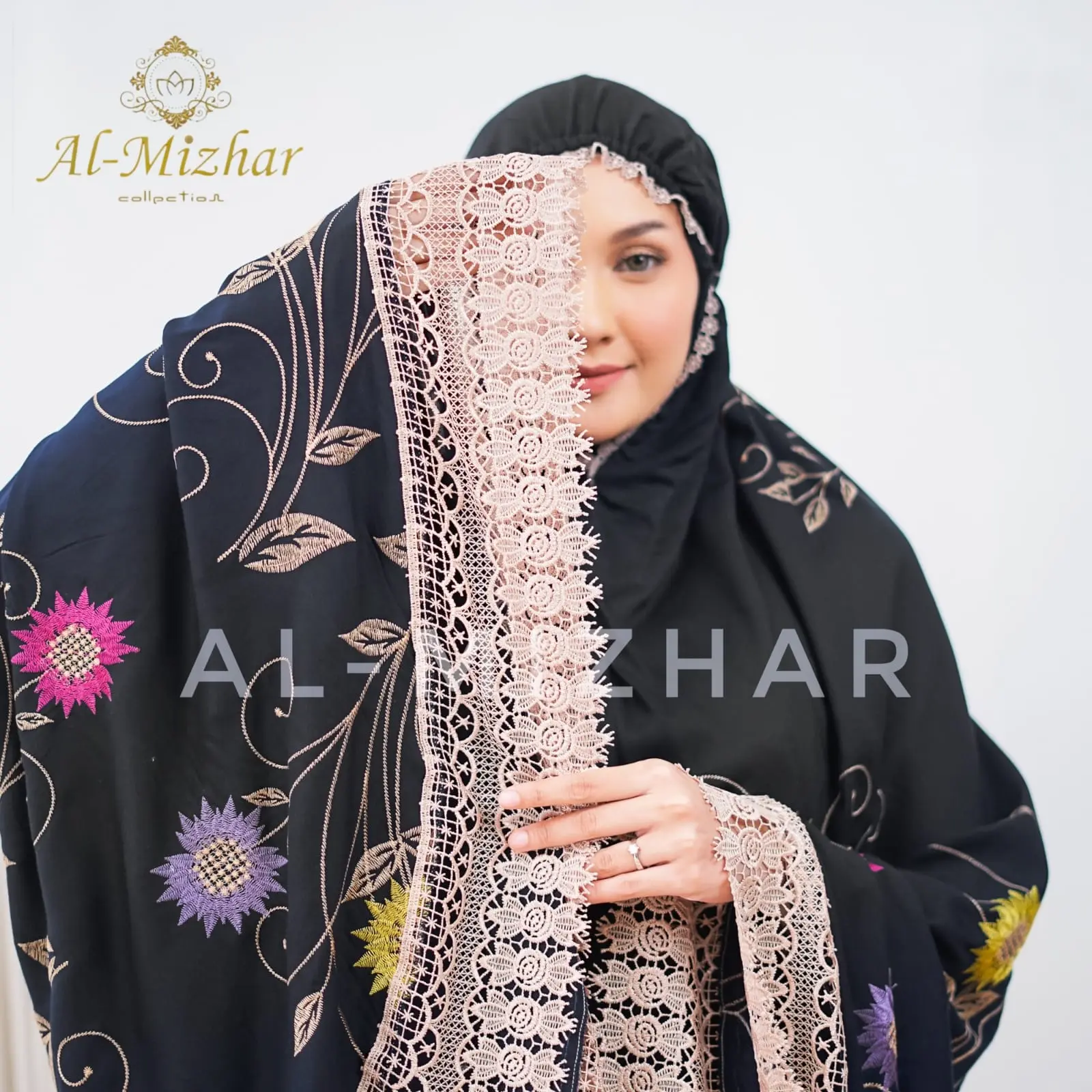 Mukena Dewasa Rayon Premium Bordir Teratai Matahari Renda Swarovski