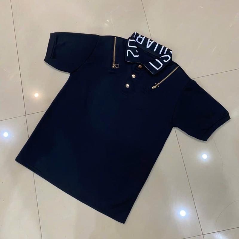 Áo polo PHỐI HAI KHÓA cổ bo dệt chữ   đủ 4 size cho ae vào săn nhe  Menswear 4