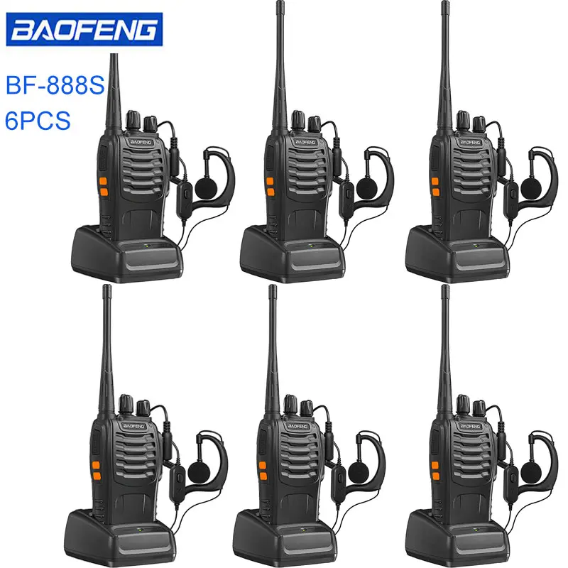 6pcs Baofeng BF-888S Handheld Two Way Radio - UHF Portable Walkie Talkies For Adults, Ideal For Hiking, Biking, And Camping - Clear Communication And Long Range Connectivity