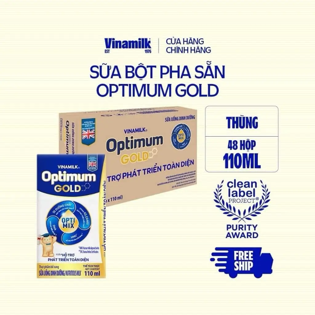 Vinamilk - Combo 48 hộp sữa Optimum Gold 110ml